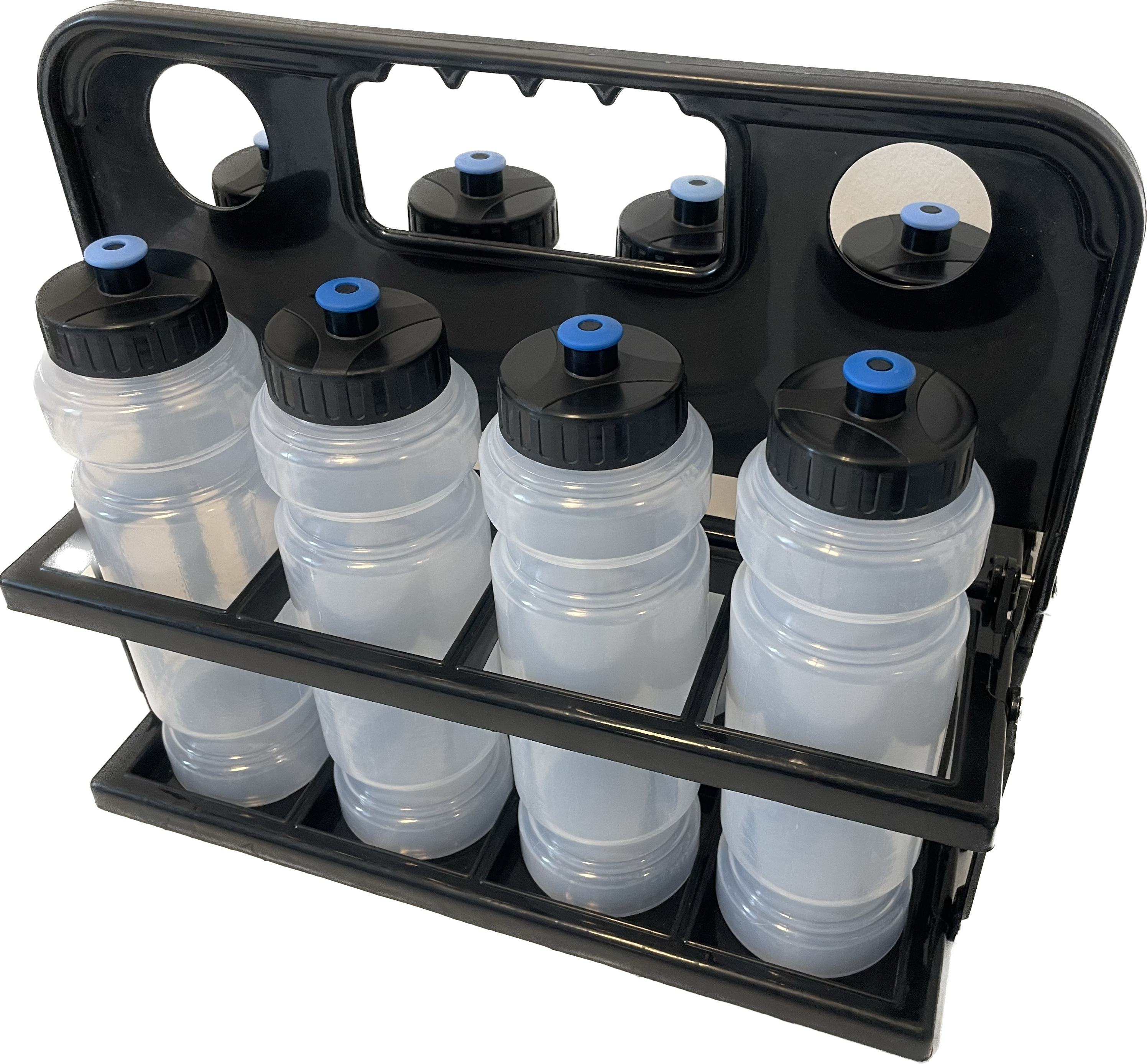 Foldbar holder med 8 drikkedunke 750 ml